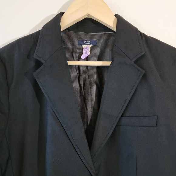 J. Crew Italian Wool Single Breasted Blazer Sz 12 Navy Blue Corporate Office - Picture 3 of 11